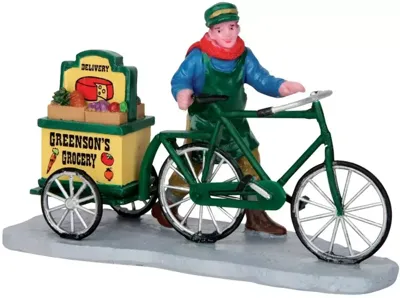 Lemax greenson&apos;s grocery delivery kerstdorp figuur type 4 Caddington Village 2015
