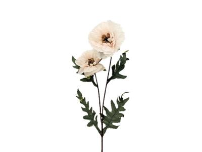 Kunstbloem papaver spray cream, 64 cm - Buitengewoon de boet