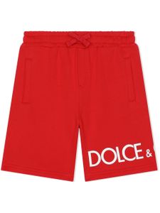 Dolce & Gabbana Kids short de sport à logo imprimé - Rouge