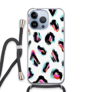 Cheetah color: iPhone 13 Pro Transparant Hoesje met koord