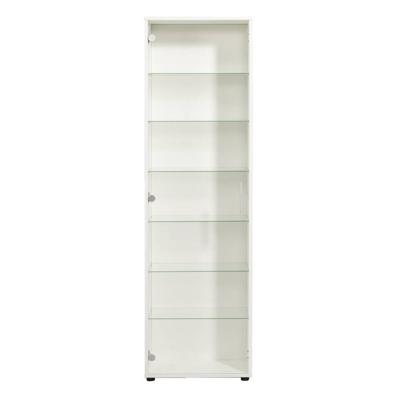 Leen Bakker - Vitrinekast Ansio - 172x50x30 Cm - Glas/Spaanplaat - Wit