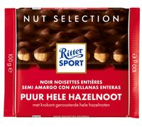Chocolade Ritter Sport puur-hele hazelnoot 100gr - thumbnail
