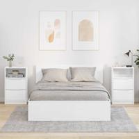 Nachtkastjes 2 pcs Hoogglans wit 40 x 30 x 467 cm Bewerkt hout