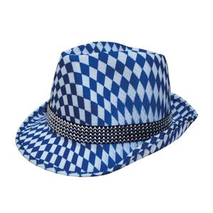 Blauw/wit Beieren Oktoberfest thema hoedje voor volwassenen