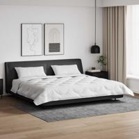 Dekbed met Kussens 3 pcs Wit Microfiber en Dons Feather