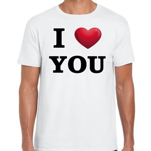 I love you valentijn t-shirt wit voor heren