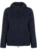 Emporio Armani cardigan en maille à capuche - Bleu