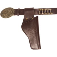 Verkleed cowboy holster voor 1 revolver/pistool voor volwassenen - thumbnail