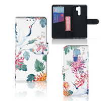 Xiaomi Redmi 9 Telefoonhoesje met Pasjes Bird Flowers - thumbnail