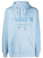 Alexander McQueen sweat à logo imprimé - Bleu