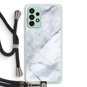 Witte marmer: Samsung Galaxy A52s 5G Transparant Hoesje met koord