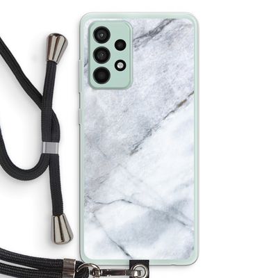 Witte marmer: Samsung Galaxy A52s 5G Transparant Hoesje met koord