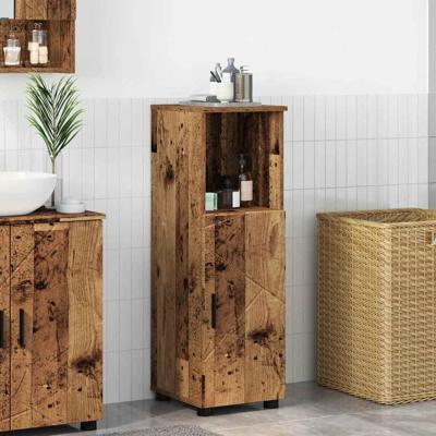 Badkamer Kast met plank Oud hout 30 x 35 x 95 cm Bewerkt hout