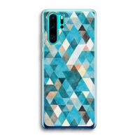 Gekleurde driehoekjes blauw: Huawei P30 Pro Transparant Hoesje