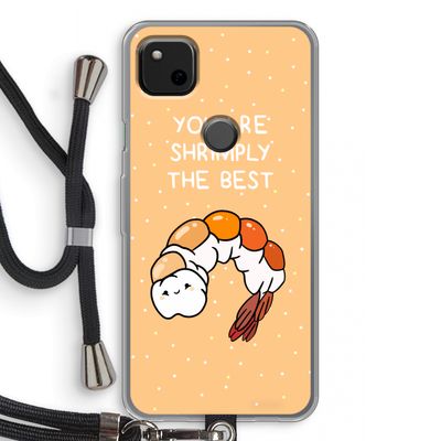 You're Shrimply The Best: Pixel 4a Transparant Hoesje met koord