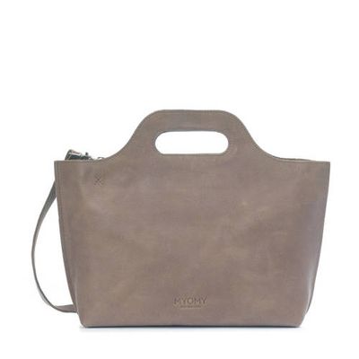 MYOMY leren handtas My Carry Bag taupe MYOMY leren handtas My Carry Bag taupe