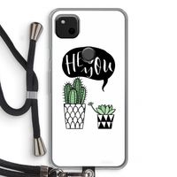 Hey you cactus: Pixel 4a Transparant Hoesje met koord