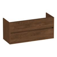 Brauer Adore Wavy - Onderkast - 120 cm - met 2 Softclose Lades Greeploos en 1 Sifon Uitsparing - Forest Cacao
