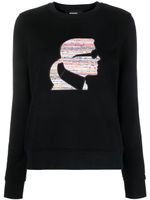 Karl Lagerfeld sweat Boucle Profile à col rond - Noir