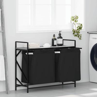 Wasmand 2 vakken met plank grijs sonoma eiken
