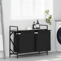Wasmand 2 vakken met plank grijs sonoma eiken