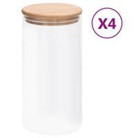 VidaXL Opbergpotten met bamboe deksels 4 st 1200 ml glas
