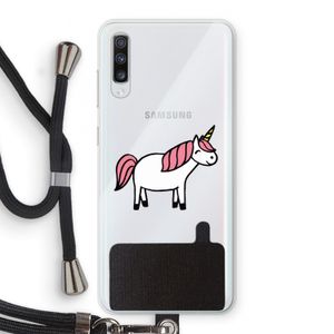 Eenhoorn: Samsung Galaxy A70 Transparant Hoesje met koord