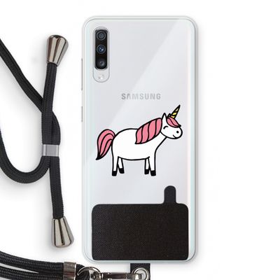 Eenhoorn: Samsung Galaxy A70 Transparant Hoesje met koord