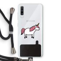 Eenhoorn: Samsung Galaxy A70 Transparant Hoesje met koord Eenhoorn: Samsung Galaxy A70 Transparant Hoesje met koord