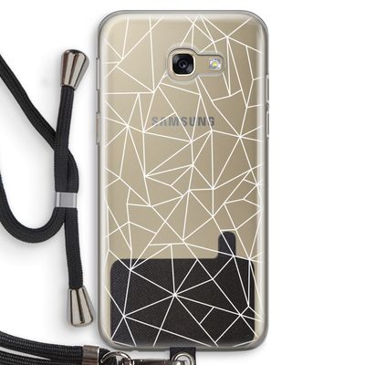 Geometrische lijnen wit: Samsung Galaxy A5 (2017) Transparant Hoesje met koord