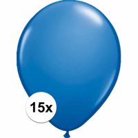Zak met 15 metallic blauwe helium ballonnen