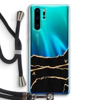 Gouden marmer: Huawei P30 Pro Transparant Hoesje met koord