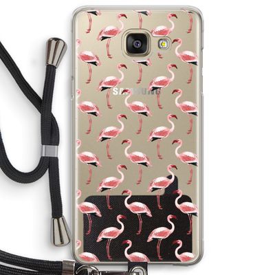 Flamingoprint groen: Samsung Galaxy A5 (2016) Transparant Hoesje met koord