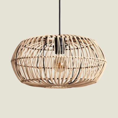 Hanglamp open rotan met E27 fitting &apos;Ronaldo&apos; 40 cm