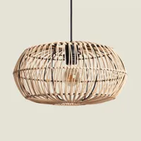 Hanglamp open rotan met E27 fitting &apos;Ronaldo&apos; 40 cm
