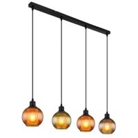 Globo HanglampZumba gekleurd glas 4-lichts - 15638-4