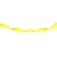 Neon gele crepe papieren slingers van 18 meter