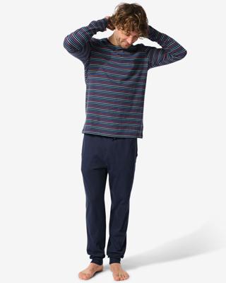 HEMA Herenpyjama Strepen Donkerblauw (donkerblauw)