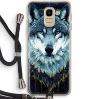 Darkness Wolf: Samsung Galaxy J6 (2018) Transparant Hoesje met koord