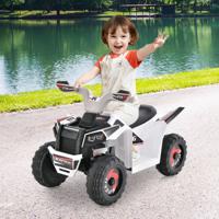 Elektrische Quad voor Kinderen 6 V met Vooruit-/Achteruitschakelaar Mini ATV Elektrische Auto voor Kinderen Vanaf 3 Jaar (Wit)