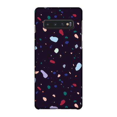Dark Rounded Terrazzo: Samsung Galaxy S10 4G Volledig Geprint Hoesje