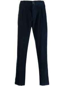 Kiton pantalon côtelé droit à plis - Bleu