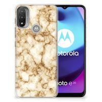 Motorola Moto E20 | E40 TPU Siliconen Hoesje Marmer Goud - thumbnail