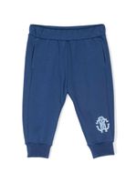 Roberto Cavalli Junior pantalon de jogging en coton à logo imprimé - Bleu