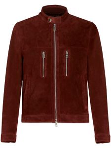 ETRO manteau en daim à logo brodé - Rouge