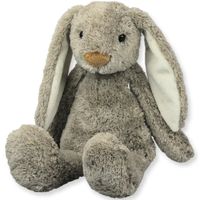 Inware pluche konijn/haas knuffeldier - grijs - zittend - 22 cm