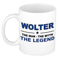 Naam cadeau mok/ beker Wolter The man, The myth the legend 300 ml - Naam mokken - thumbnail