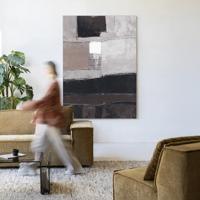 Urban Cotton Wandkleed 'Abstract 4' 145 x 190cm in Frame - black