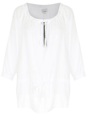Amir Slama blouse zippée à fronces - Blanc