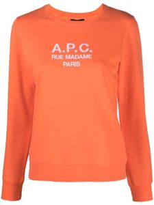 A.P.C. sweat à logo brodé - Orange